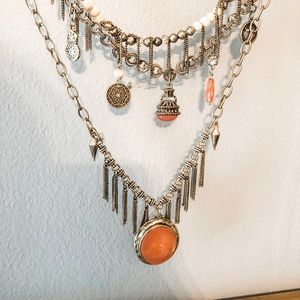 Triple Strand Boho Bee Necklace